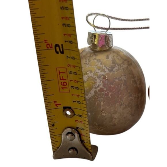 6 Christmas Ornament Glass Owl Cluster Raz Imports Silver Copper Gold Antiqued - Picture 8 of 10